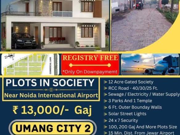 umang city 2 All size Plot for sale near jewar airport and Film City Delhi NCR
